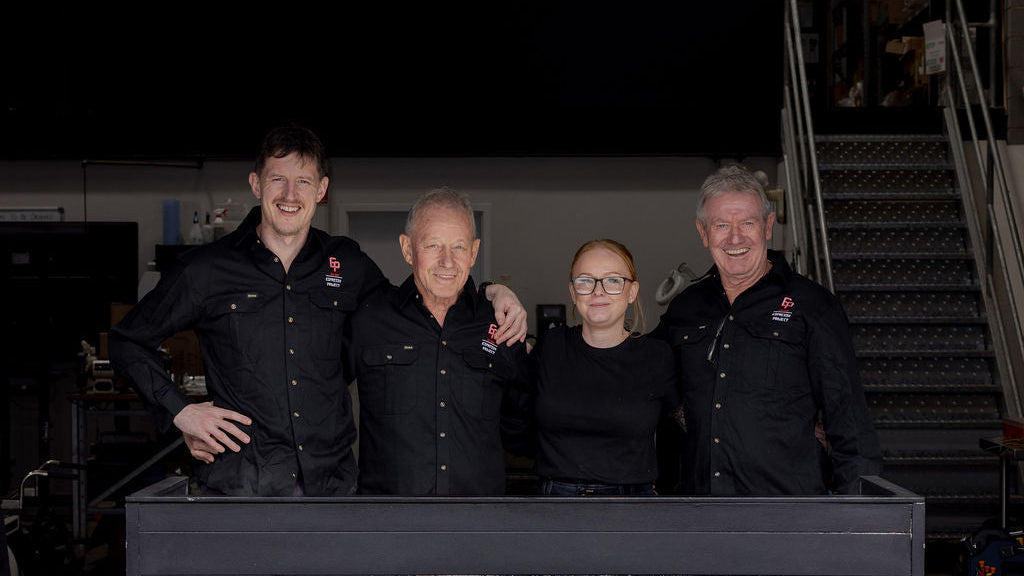 The Espresso project team photo in work shop