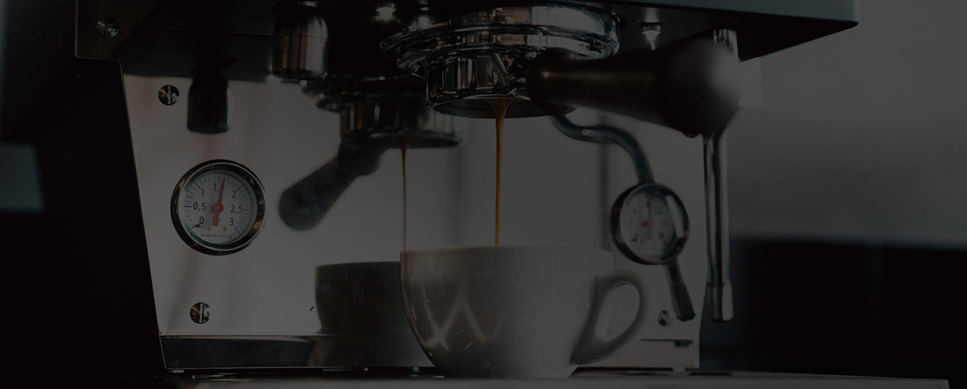 Espresso machine close up